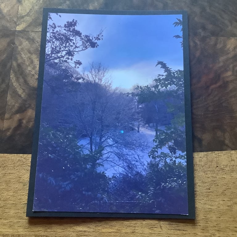 Handmade photo greeting card 'Winter Sun'