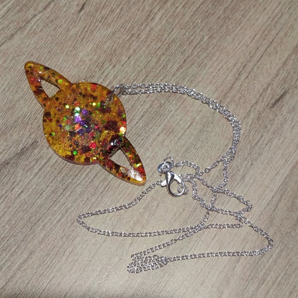 Beautiful handmade planet necklace with silver chain.  Pretty one off gift 