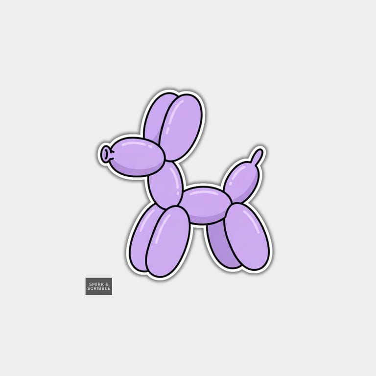 Funny Vinyl Die Cut Sticker For Adults - Cute Balloon Dog