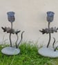 Hand crafted thistle sculpture mounted in stone base - Image 1
