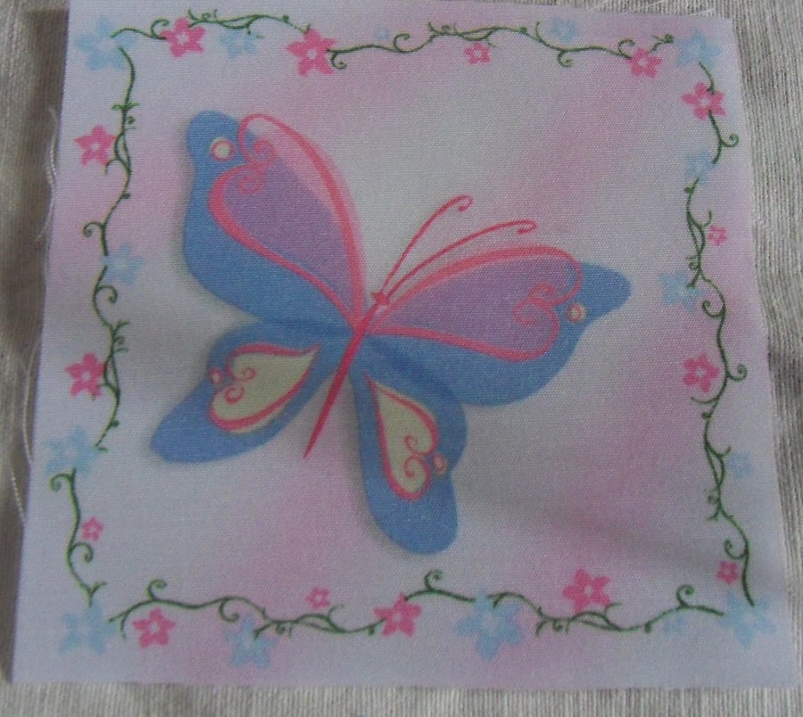 Polycotton squares. Butterfly.  Sold separately.  .62p postage on many (21)