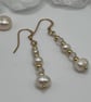 Fresh Water Pearl And Crystal Earrings 