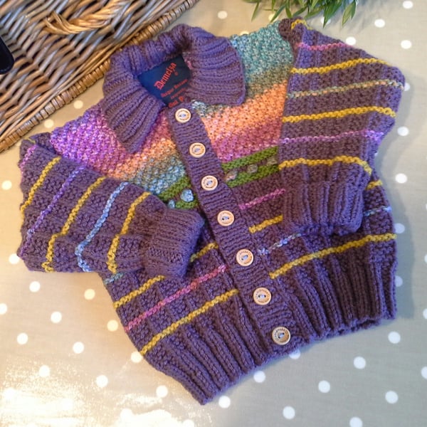 Cosy Warm Girl's Multicoloured Cardigan 18 - 24 months size 