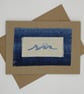 Embroidered Rolling Waves Greetings Card - Birthday Card - Blank Card - Image 1