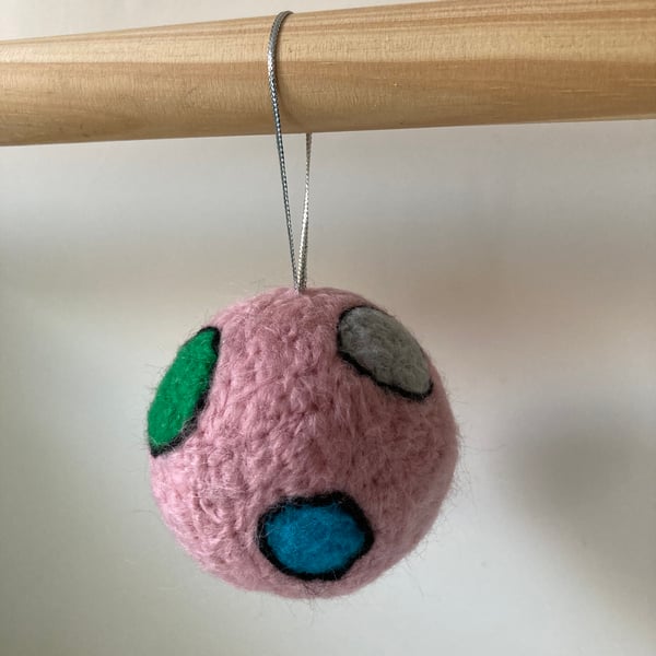 ‘Bubbles’ Felted Christmas Tree Bauble