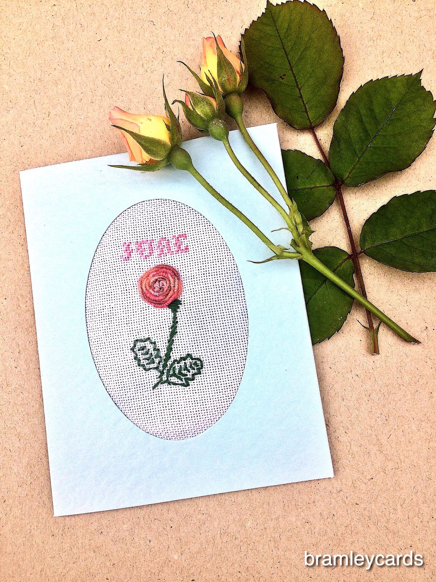June Birthday. Embroidered Rose Card For June's Birthday! 