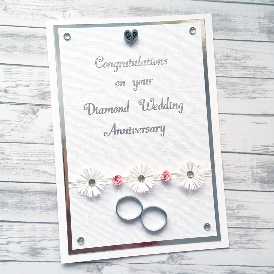 Diamond wedding anniversary card