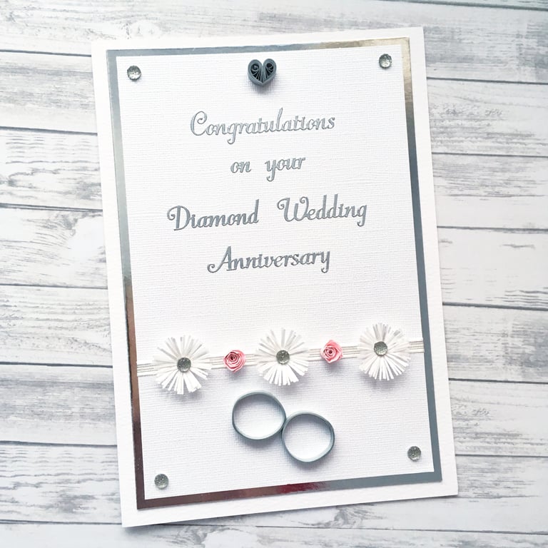 Diamond wedding anniversary card