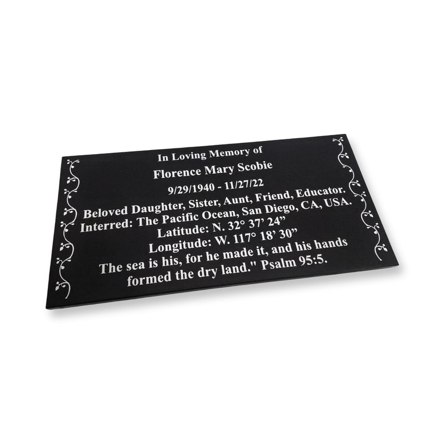 24x12 inches Memorial Black Granite Headstone For Cemetery Engraved Plaque