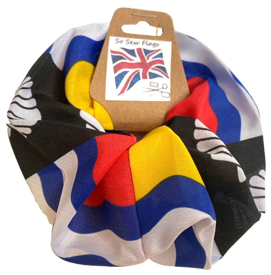 Bedfordshire Bedford Beds Flag Hair Scrunchie Scrunchies Accessory Band Elastic