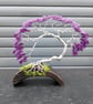 Handmade Amethyst Bonsai Wire Tree Sculpture – Purple Aluminium Art on Wood Base - Image 2