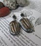 Trilobite Fossil Drop Polymer Clay Earrings, Bronze Pewter Clay Geology Earrings - Image 5