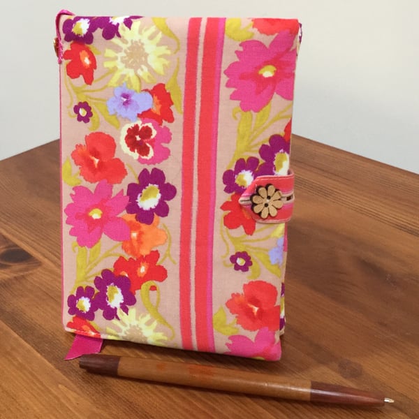 Fabric Covered Notebook- Vibrant Pansies