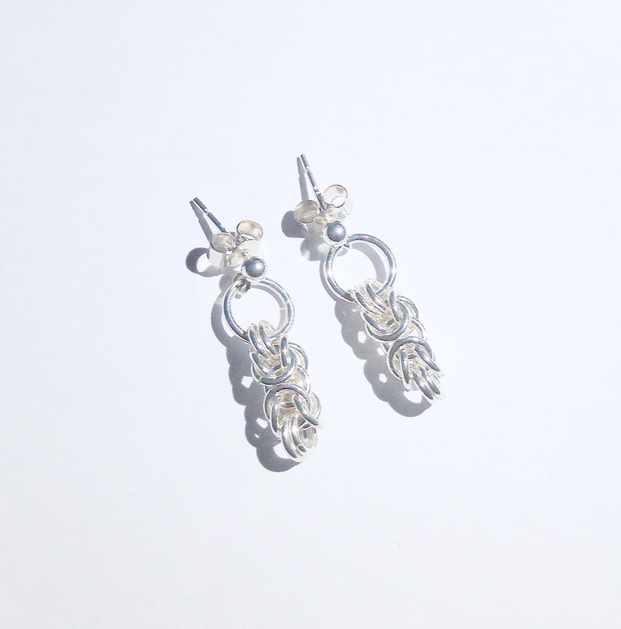 Sterling Silver Byzantine Earrings (ERSSSTCM1) - UK Free Post