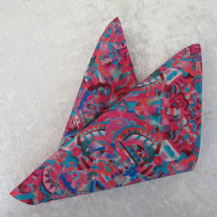 Gents handkerchief, made from Liberty Tana Lawn, pocket square
