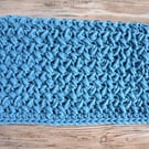 Crochet table runner - petrol blue