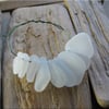 9 Natural sea glass beads, top drilled, supplies (32)