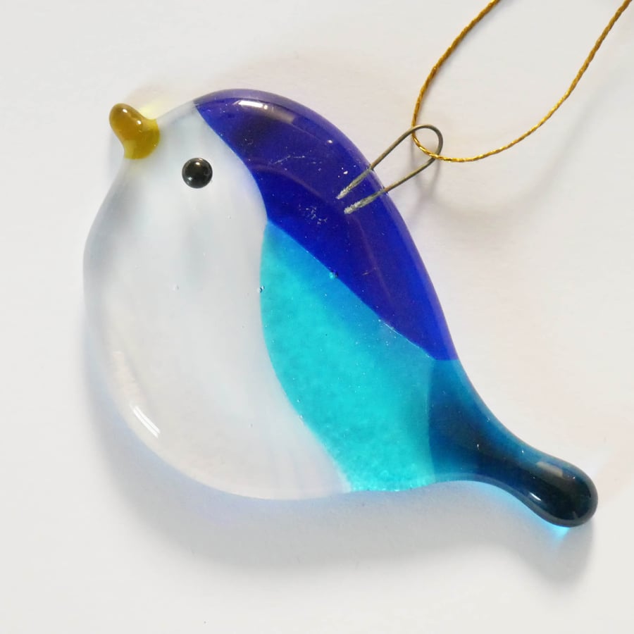 Little Bluebird Fused Glass Suncatcher hanging decoration