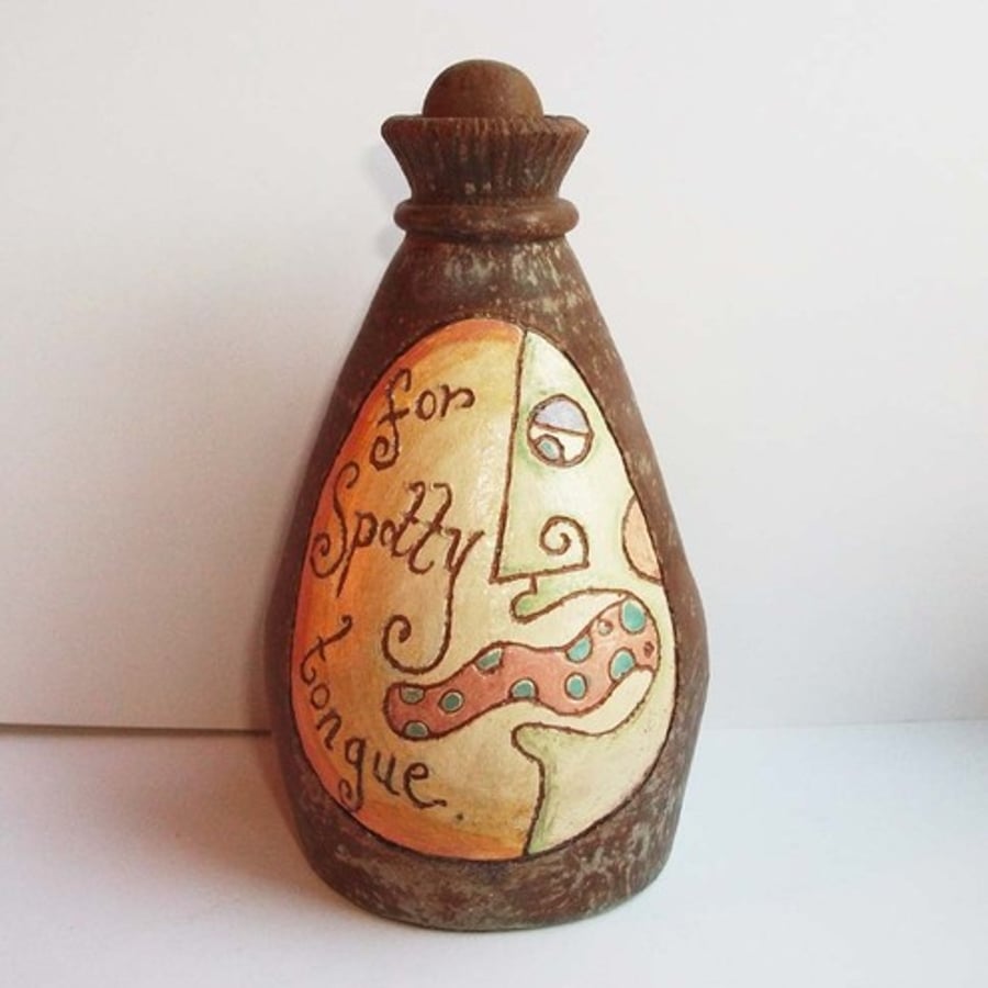 Large ceramic potion bottle - for spotty tongue