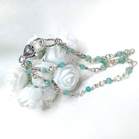 Amazonite with Sterling Silver Plated Wire