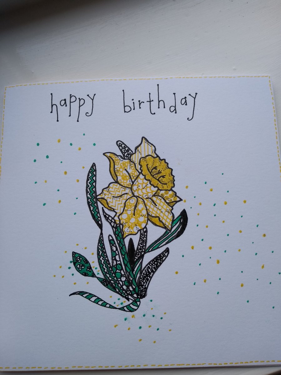 Daffodil spring birthday card