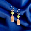 Handmade Copper Vibrant Jasper Earrings, Dangle, Vibrant - Gift Boxed