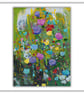 An original semi abstract wildflower painting - acrylics - mounted art