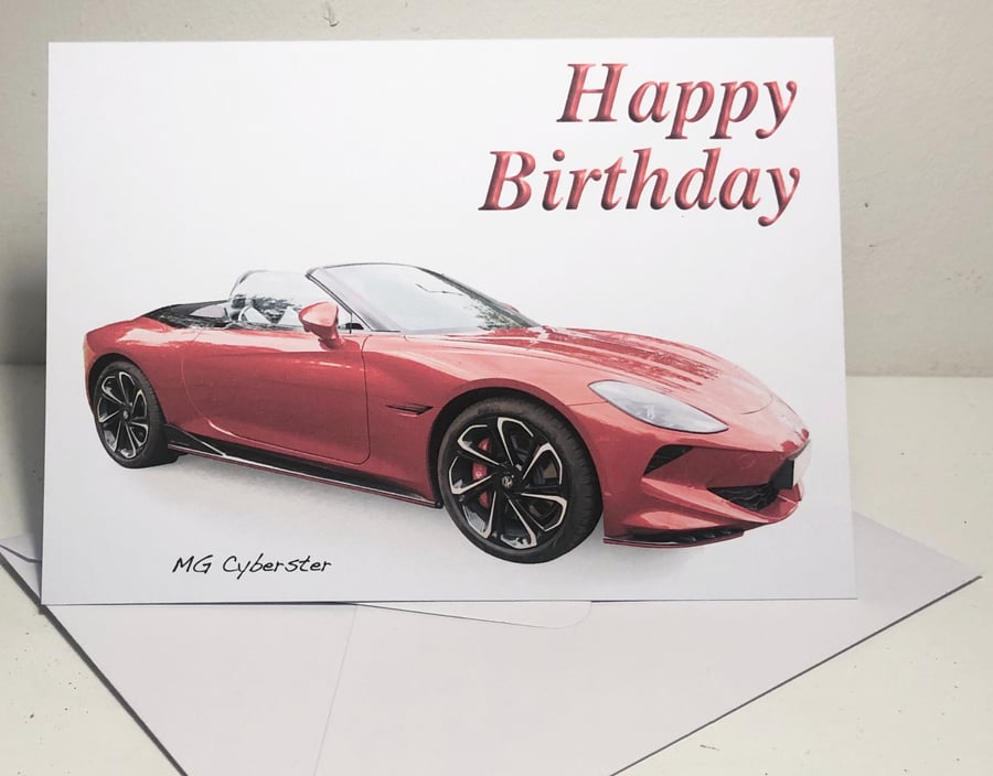 MG Cyberster - Birthday, Anniversary, Retirement or Plain Card