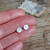Little button earrings, silver button earrings