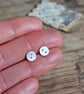 Little button earrings, silver button earrings - Image 2