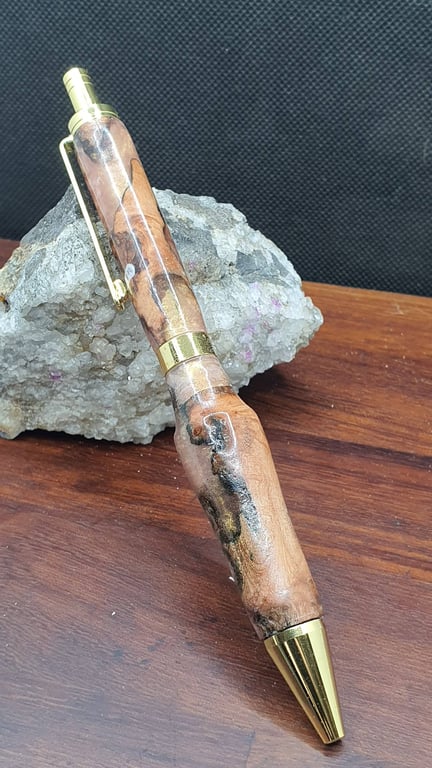 wood and resin click pen
