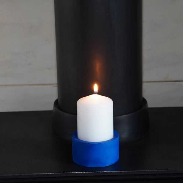 Turned wooden candle holder