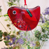 Fused Glass Red Bird