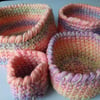 Crochet Nesting Baskets (Pastel Sunshine) - set of 4, so practical!