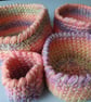 SOLD Crochet Nesting Baskets (Pastel Sunshine) - set of 4, so practical!