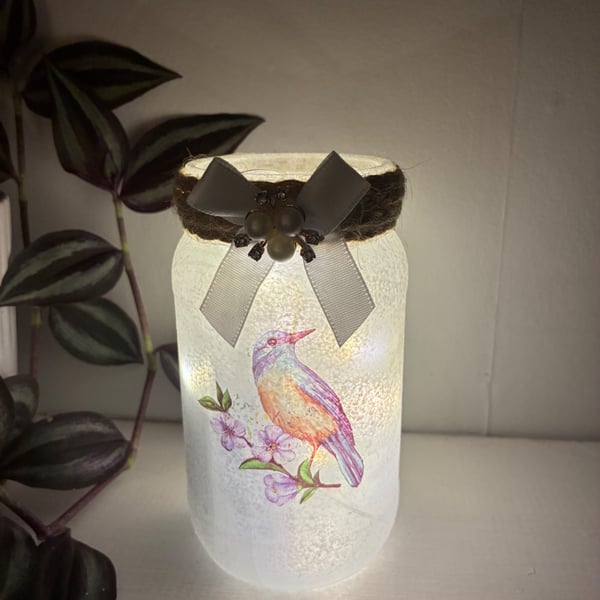 Lovely bird light jar, fairy lights, Christmas gift, present