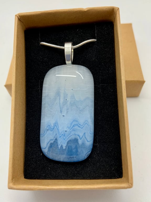 Hand made Fused Glass and enamel painted pendant.