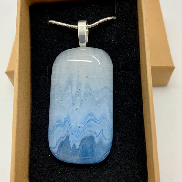 Hand made Fused Glass and enamel painted pendant.