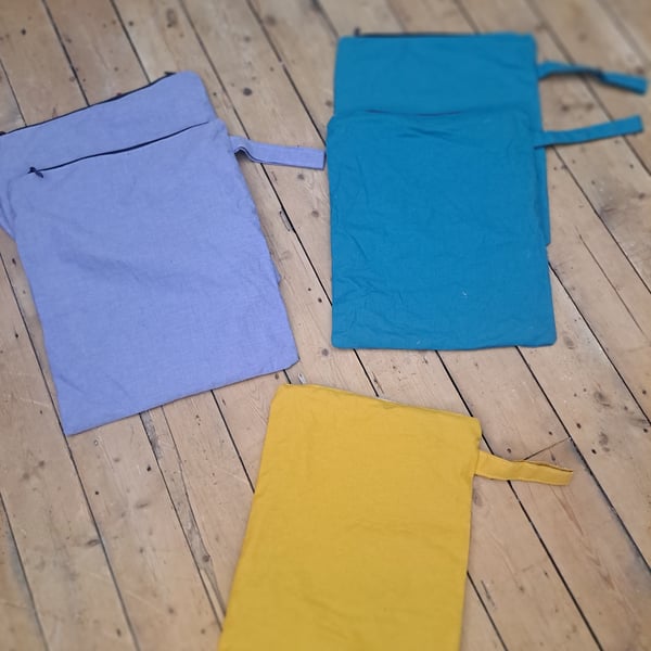 Reusable, sustainable wet bag for gym or swimming kit, laundry, baby clothes