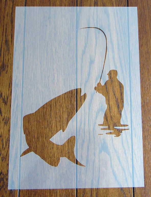 Fishing Stencil Mask Reusable PP Sheet for Arts & Crafts
