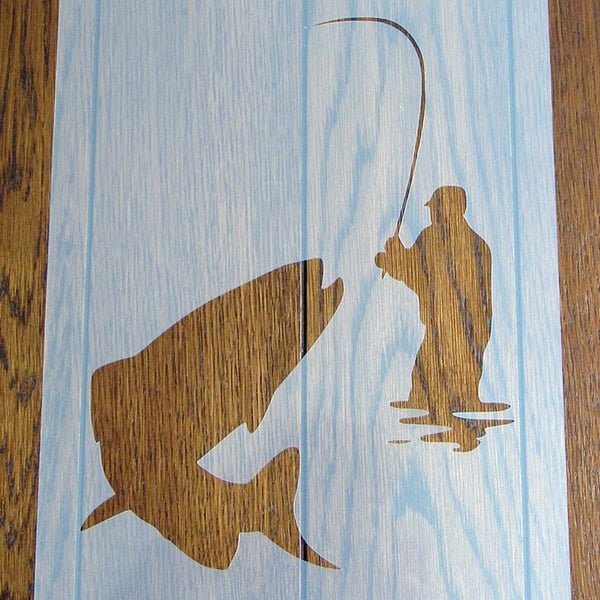 Fishing Stencil Mask Reusable PP Sheet for Arts & Crafts