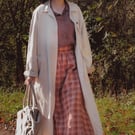 'Flora' Coat Natural Linen Vintage Style Oversize Work Overcoat - Size Small