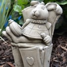 Alice in Wonderland White Rabbit  Stone Garden Ornament