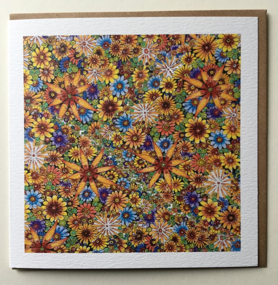 Sunshine floral art card 