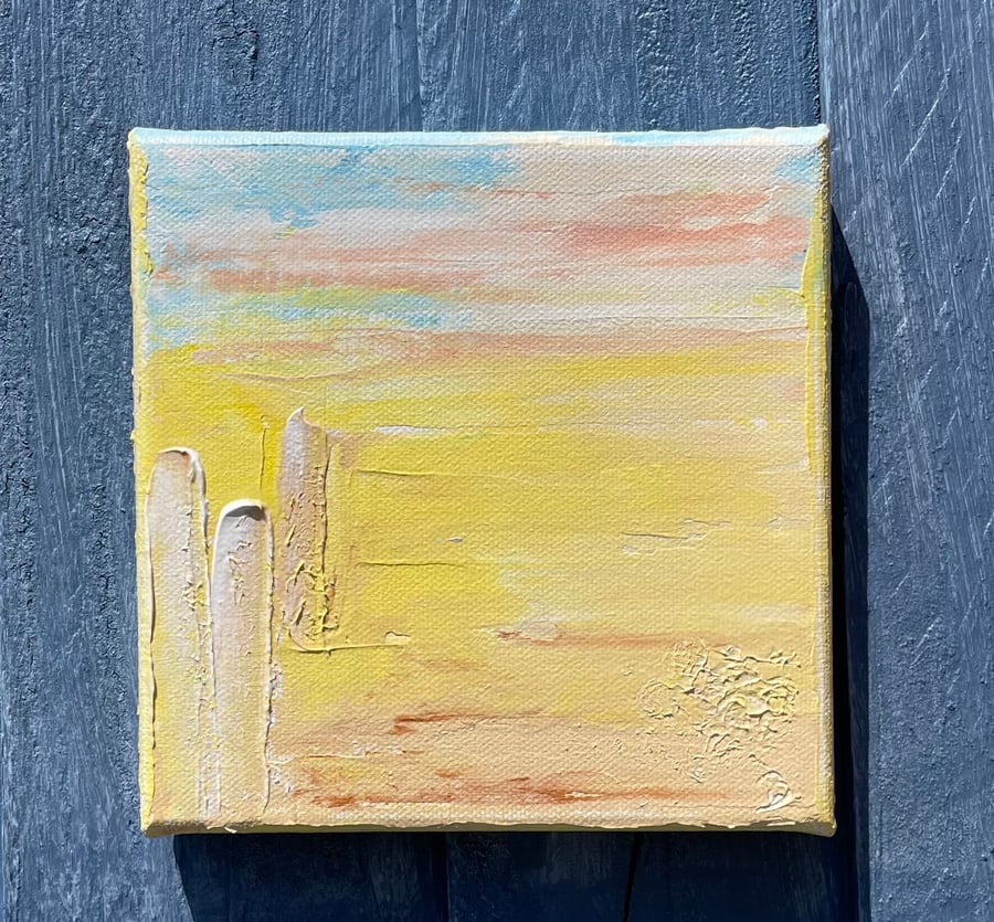 Square canvas, abstract art, acrylic painting original art. Peace