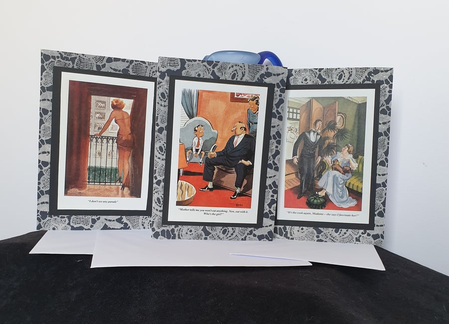 BBC29 Esquire Illustration Decorated Cards -Set of 3