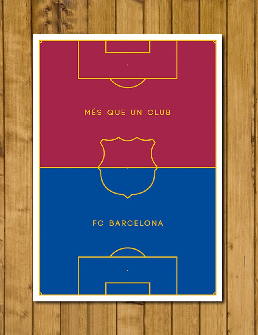 Barcelona - Més que un club - More than a club - Pitch Perfect Football Print