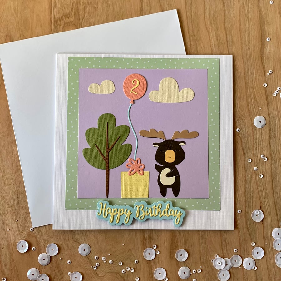 Handmade 2 year old Birthday Card