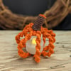 Macrame pumpkin tealight holder