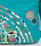 Small turquoise handbag with abstract flowers  - Image 3